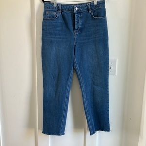 Boden Straight Leg Denim Jeans, 4 buttons, with Raw Hem, Size 10R